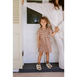 Zara girls rustic stripe dress size 18/24 months